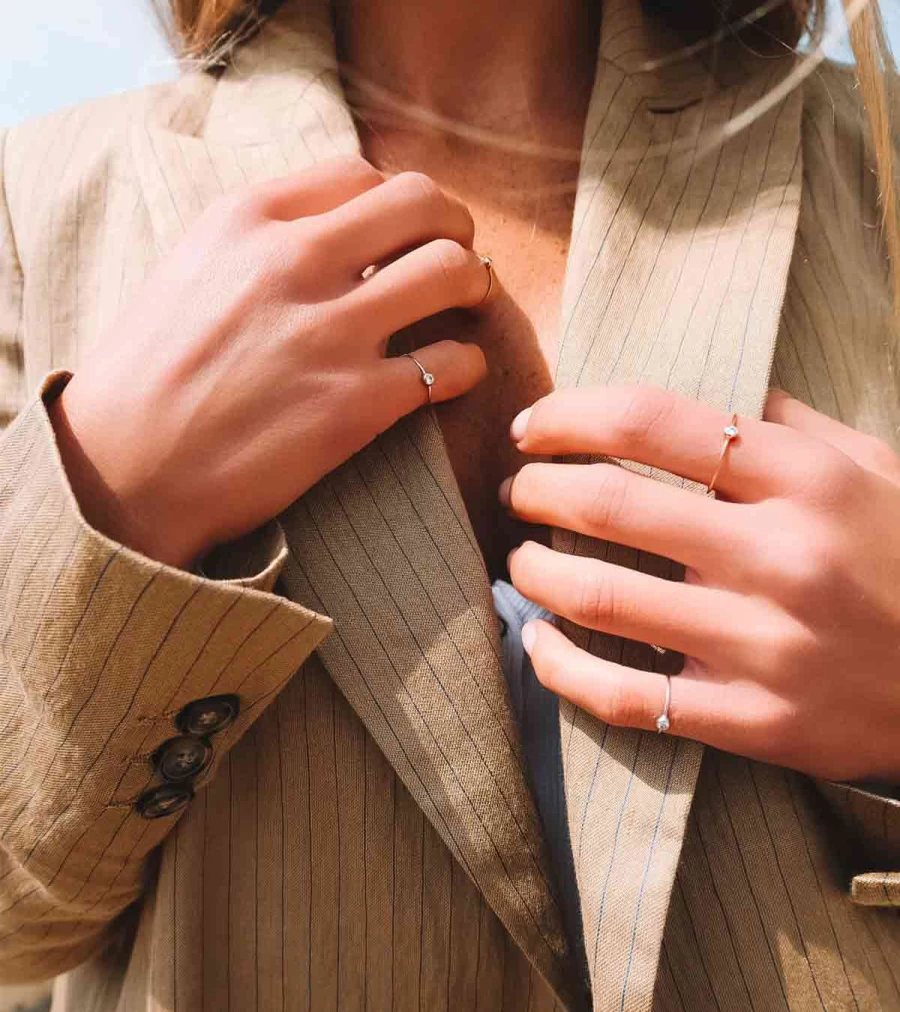 ATELIER EXCLUSIVE Mini Ring - Rose Gold Plated Delicate Band, Atelier Talia Sol Inspired Jewelry