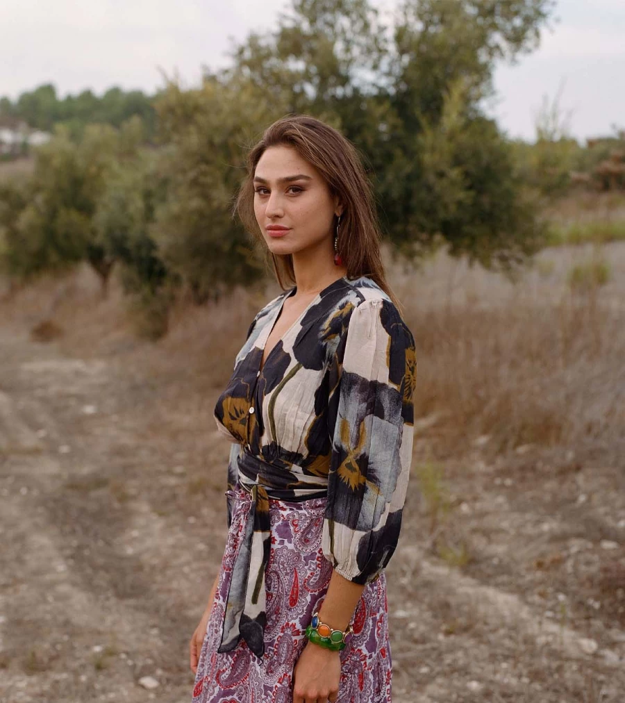 "DESERT QUEEN Gypsy Top in Violet - Bohemian Women's Blouse"
