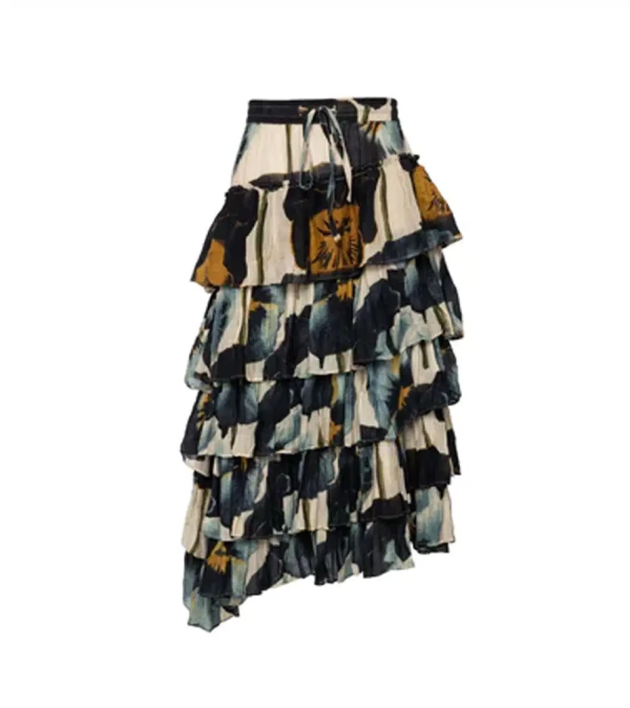 DESERT QUEEN Cleo Violet Skirt - Women's Bohemian Maxi Skirt with Floral Print