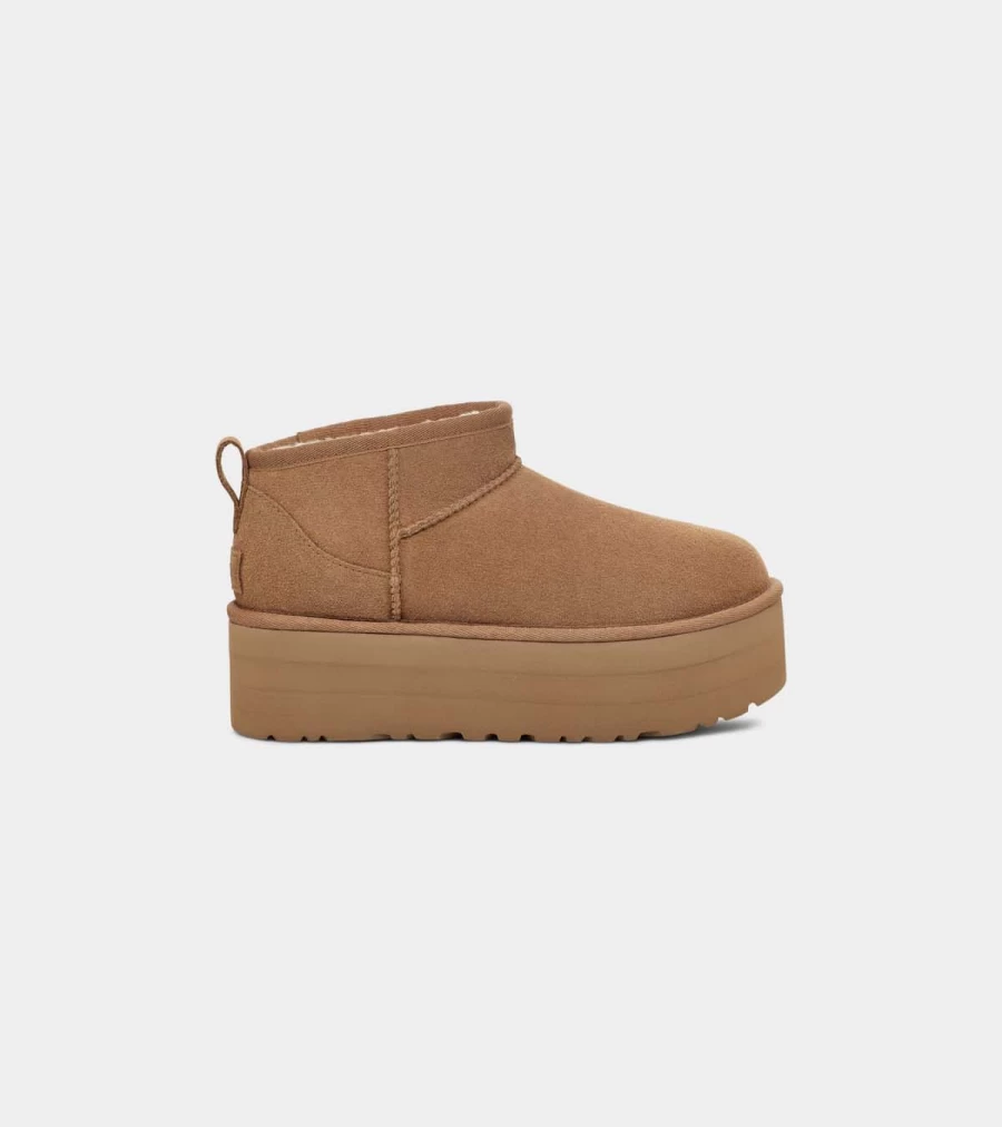 UGG Classic Ultra Mini Platform Boots in Chestnut | Atelier Talia Sol Collection