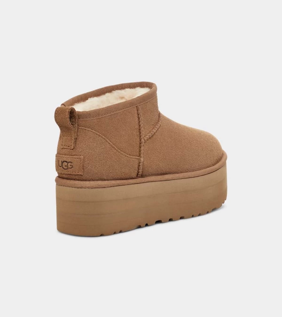 UGG Classic Ultra Mini Platform Boots in Chestnut | Atelier Talia Sol Collection