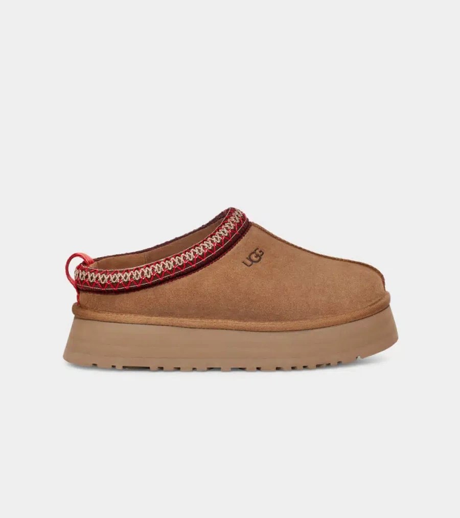 UGG Tazz Chestnut Suede Slip-On Platform Shoes by Atelier Talia Sol