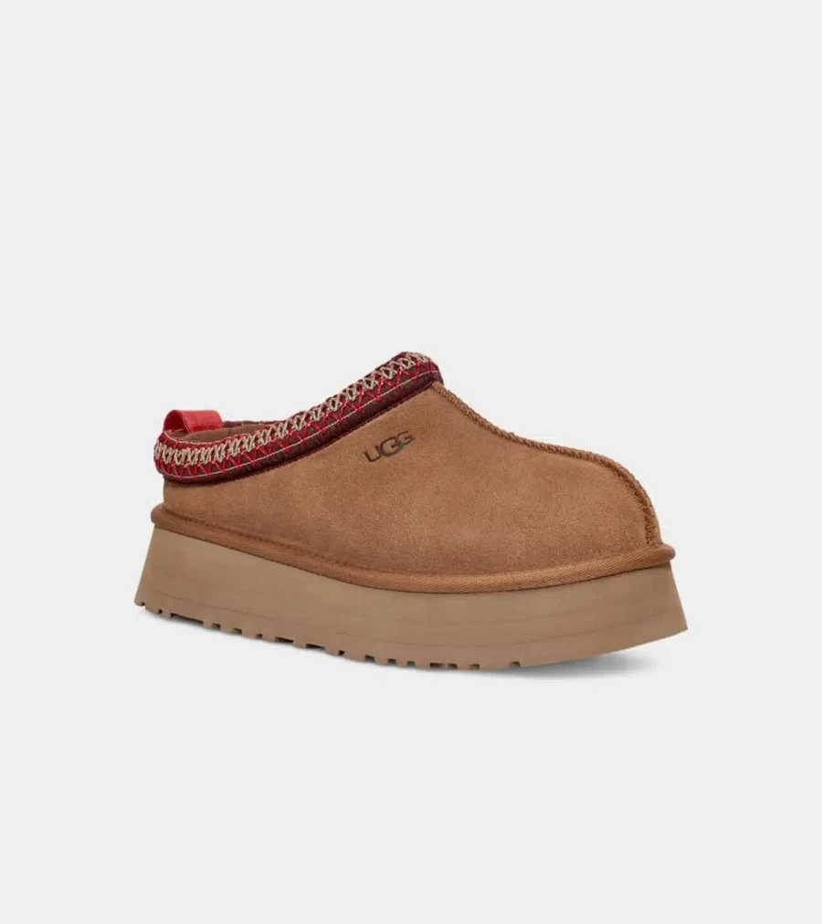 UGG Tazz Chestnut Suede Slip-On Platform Shoes by Atelier Talia Sol
