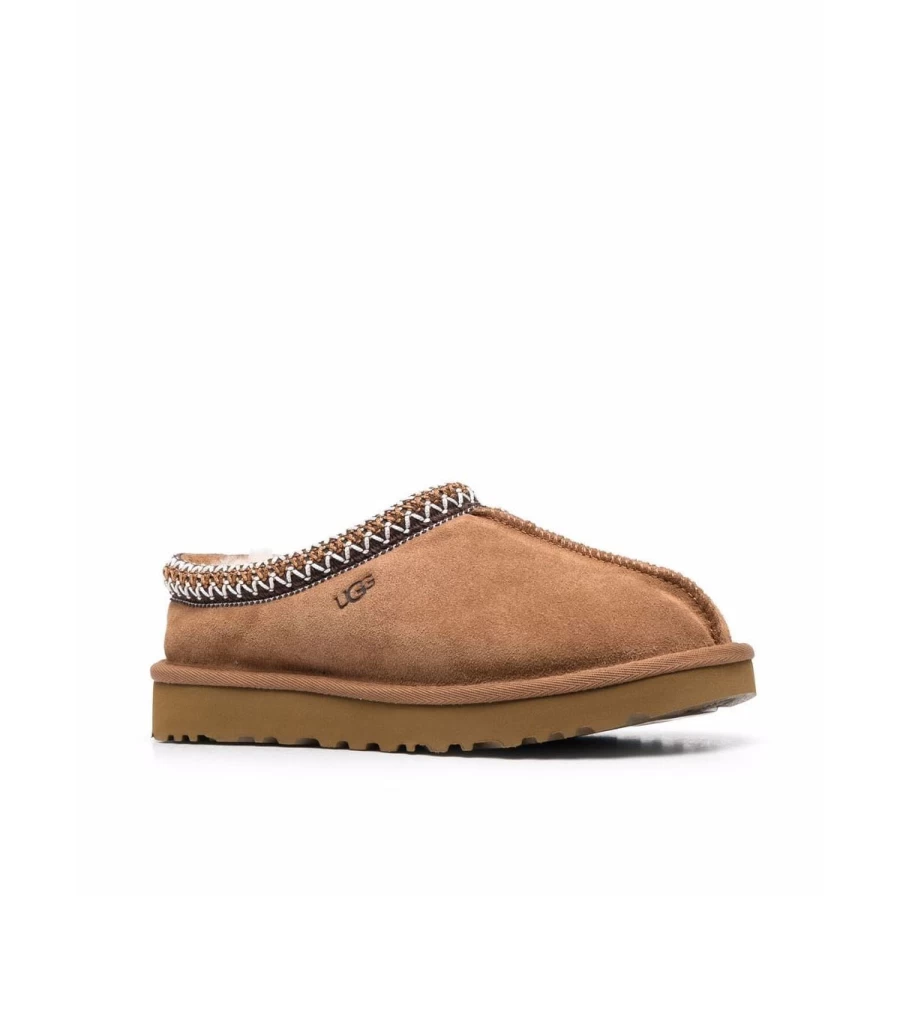UGG Tasman Suede Slippers for Women - Brown Genuine Sheepskin Indoor/Outdoor Slides - Atelier Talia Sol