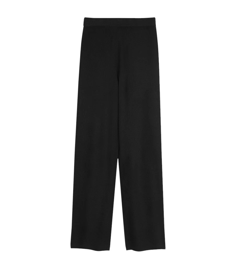 MAJESTIC FILATURES Men's Premium Black Cashmere Trousers - Luxury Soft Comfort Pants