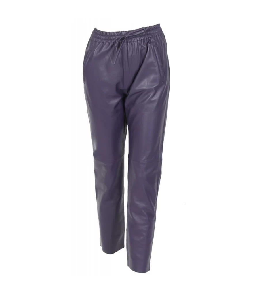 OAKWOOD Purple Leather Pants for Men - Premium Giftable Trousers