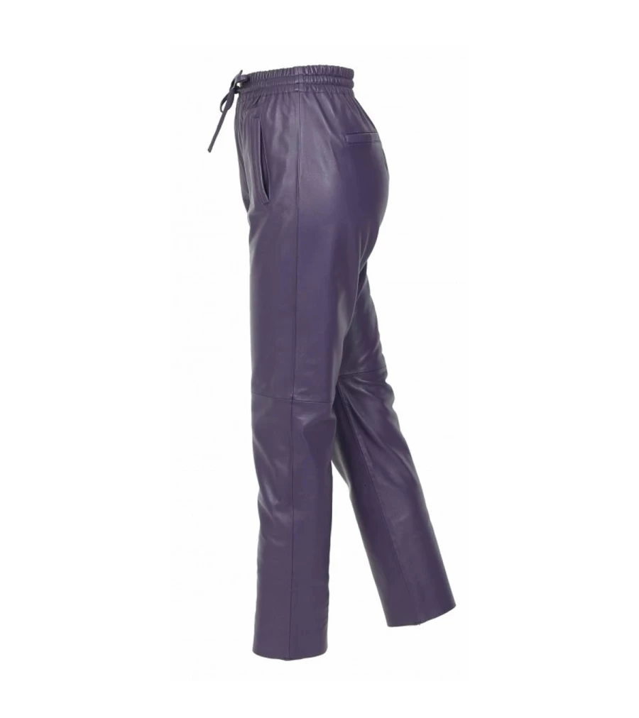 OAKWOOD Purple Leather Pants for Men - Premium Giftable Trousers