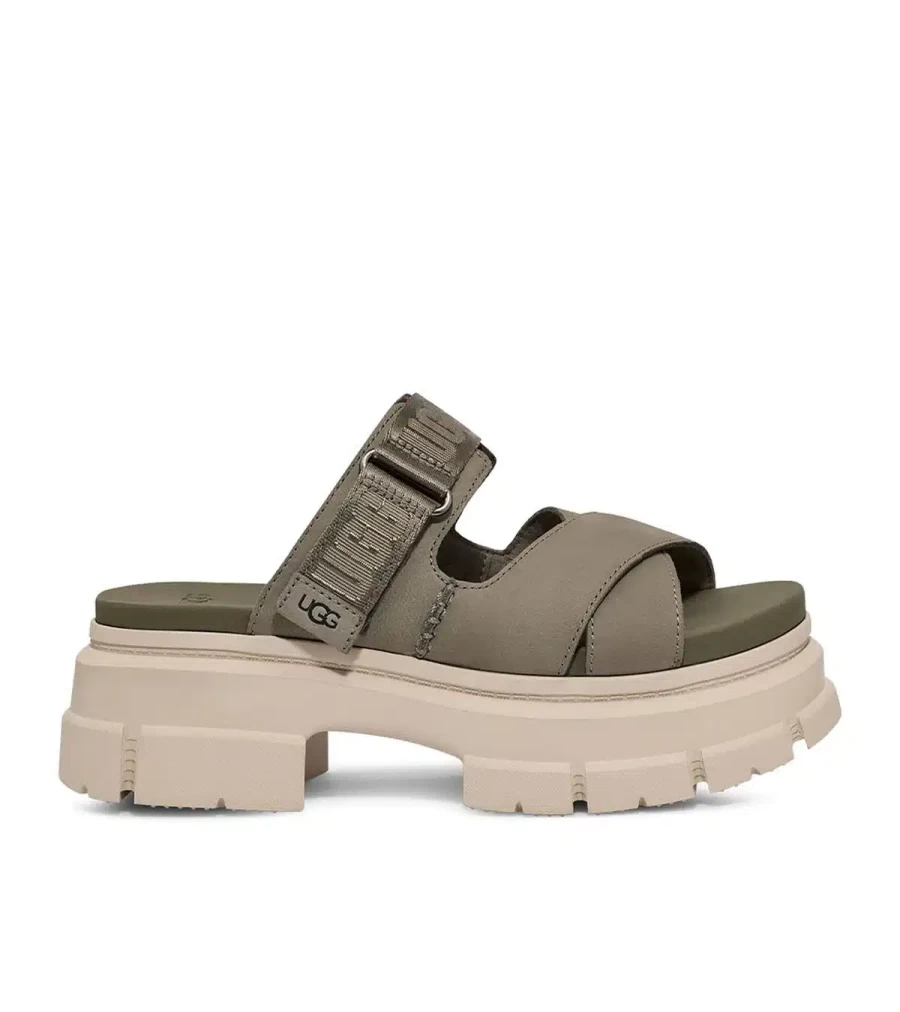 UGG Ashton Slide Slippers for Women - Moss Green Comfortable Indoor/Outdoor Slides