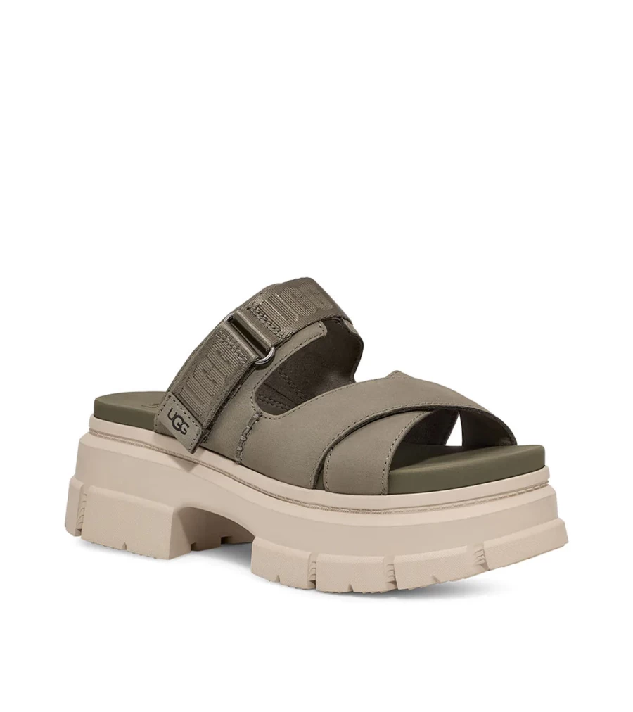 UGG Ashton Slide Slippers for Women - Moss Green Comfortable Indoor/Outdoor Slides