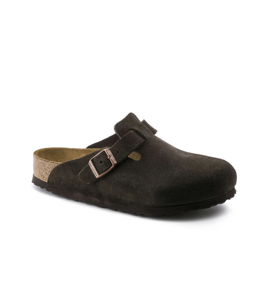 BIRKENSTOCK Boston Soft Footbed Clogs in Mocha | Unisex Suede Leather Slip-On Shoes by Atelier Talia Sol