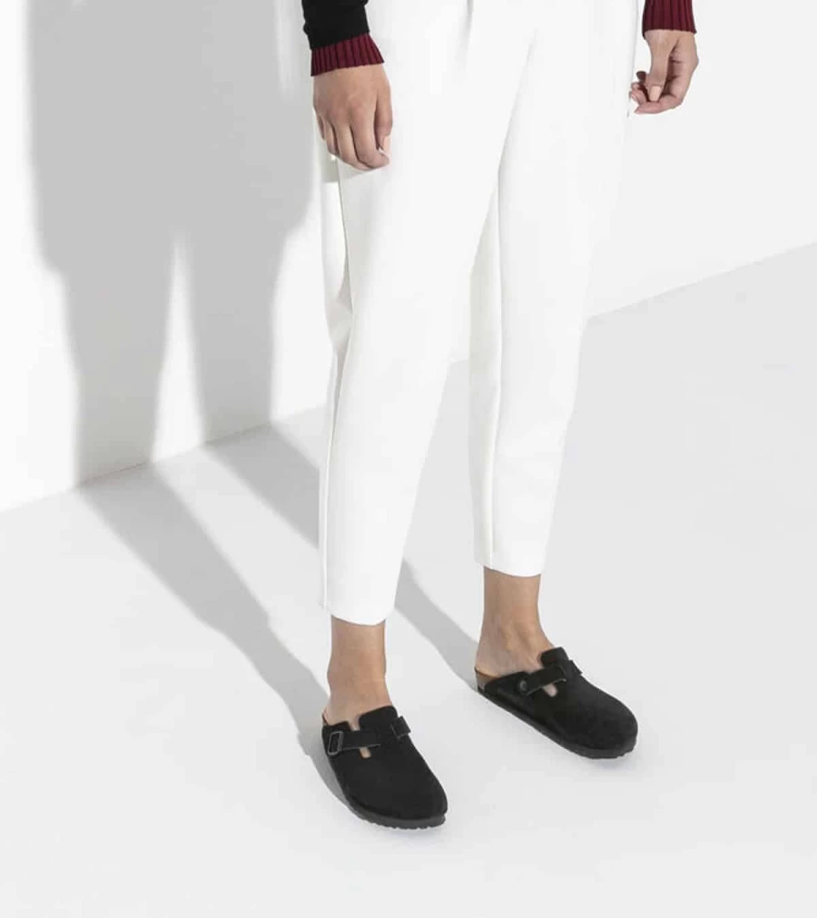 BIRKENSTOCK Boston Soft Footbed Clogs in Mocha | Unisex Suede Leather Slip-On Shoes by Atelier Talia Sol