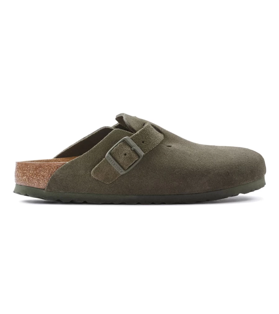 BIRKENSTOCK Boston Soft Footbed Clogs in Thyme Suede - Unisex Comfort Slip-On by Atelier Talia Sol