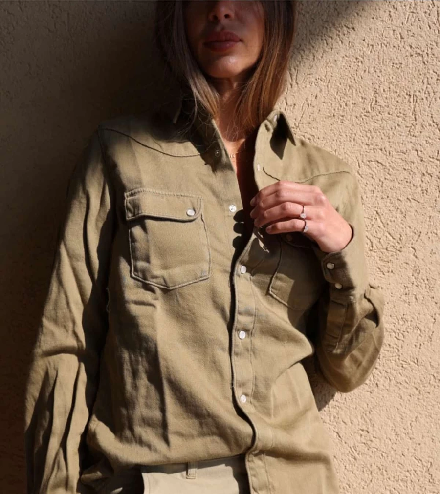 ACQUAVERDE Clyde Shirt Green Army - Men's Casual Button-Up Shirt by Atelier Talia Sol