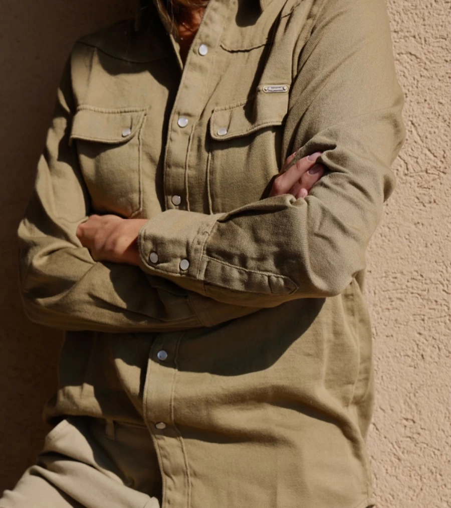 ACQUAVERDE Clyde Shirt Green Army - Men's Casual Button-Up Shirt by Atelier Talia Sol