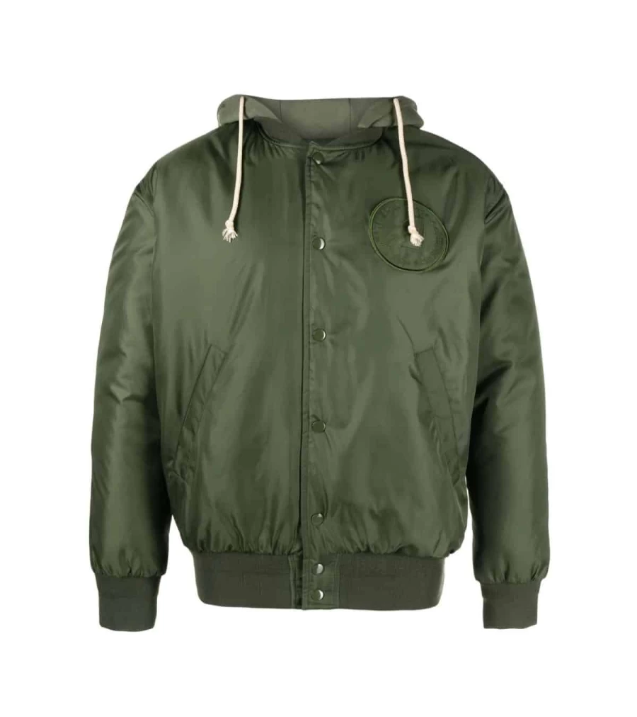 AUTRY Men's Olive Green Bomber Jacket - Lightweight Vintage Flight Jacket