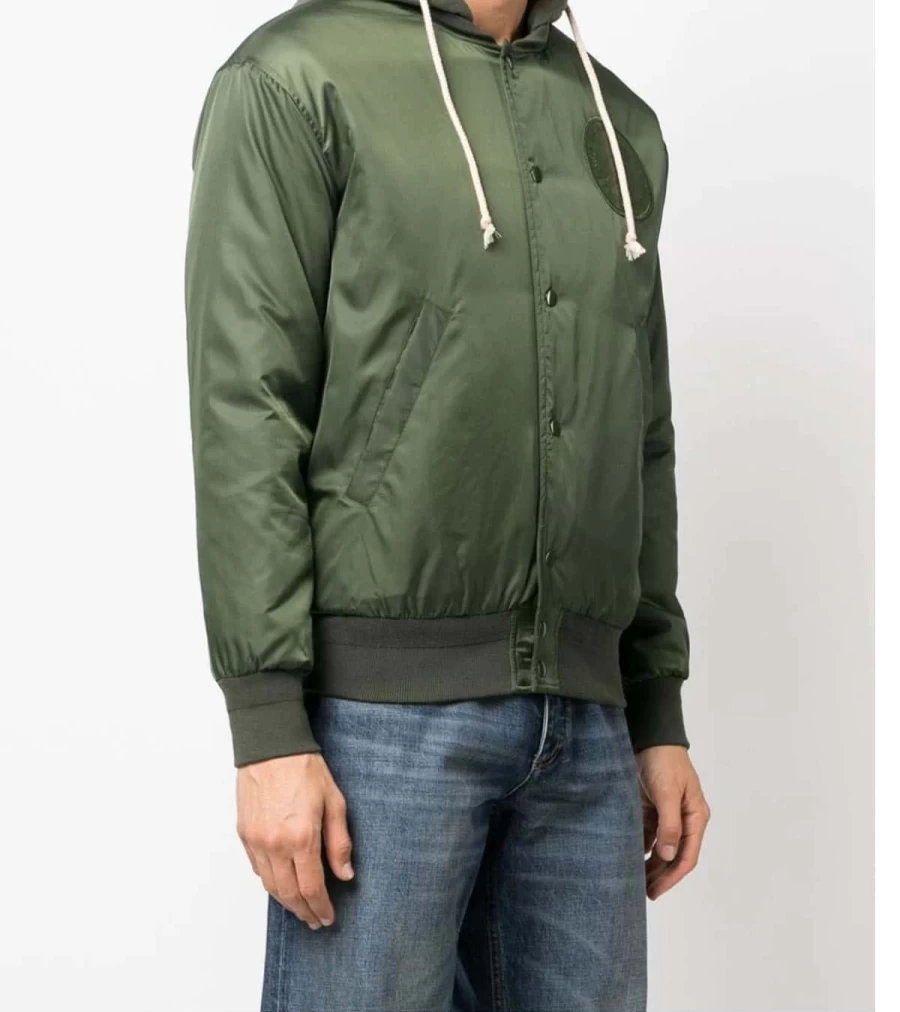 AUTRY Men's Olive Green Bomber Jacket - Lightweight Vintage Flight Jacket