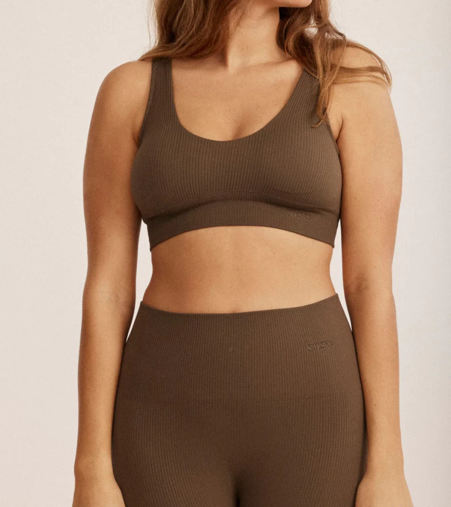SAISEI Ribbed 7/8 Leggings in Moss Green - High Waist Yoga Pants by Atelier Talia Sol