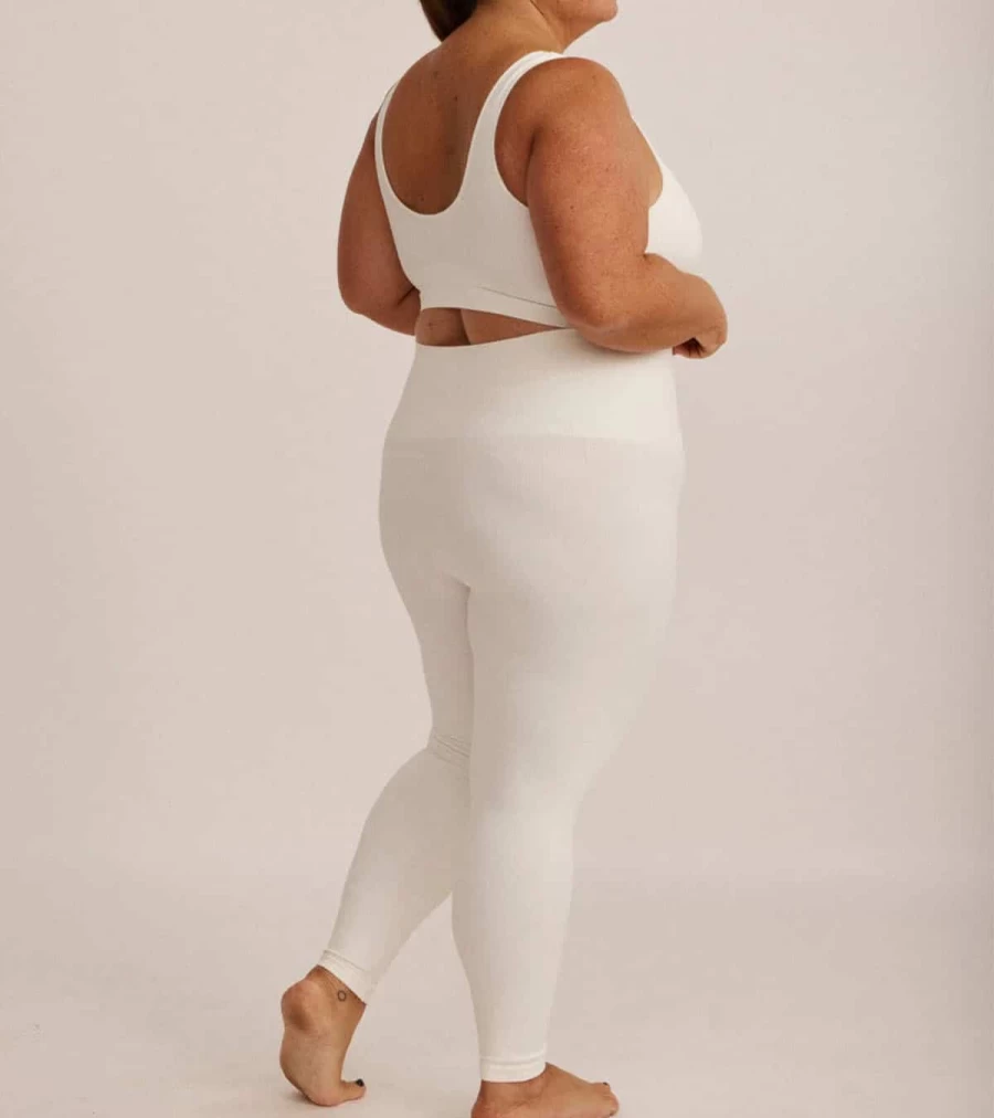 SAISEI Ribbed 7/8 Leggings - High Waist Stretch Workout Pants - Atelier Talia Sol Raw 1398