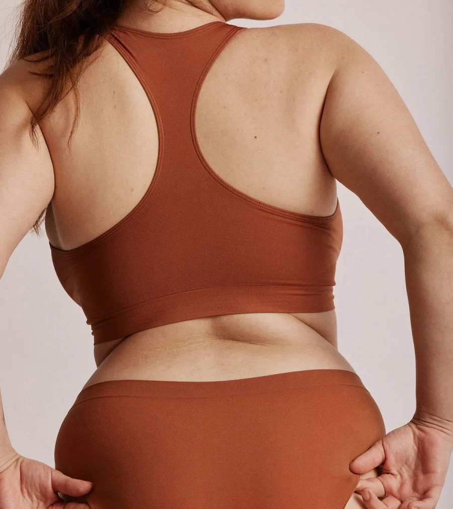 SAISEI Ultra Fine Mid-Rise Bikini 1402 in Cinnamon by Atelier Talia Sol | High-Quality Swimwear