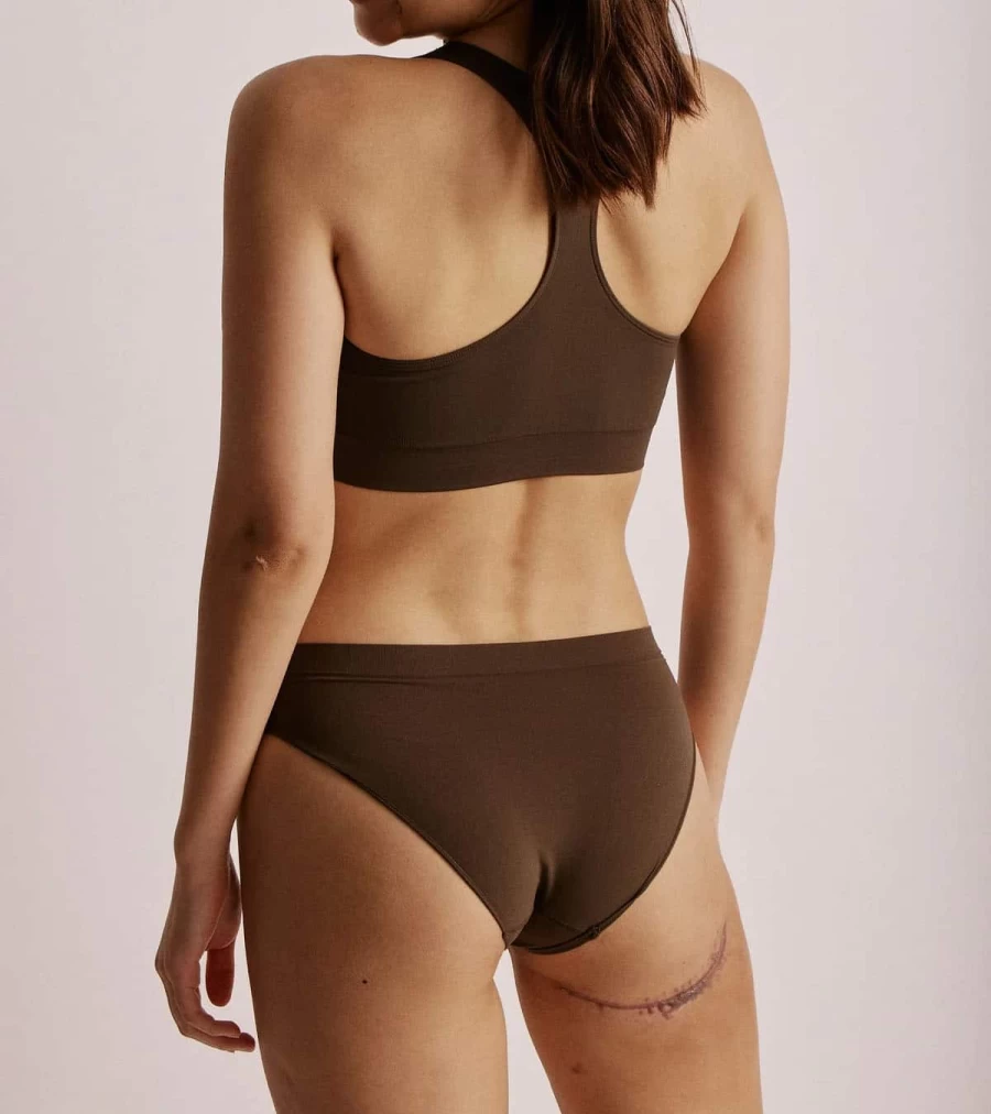 SAISEI Ultra Fine Mid-Rise Bikini 1402 - Moss Green High-Waisted Swimwear by Atelier Talia Sol