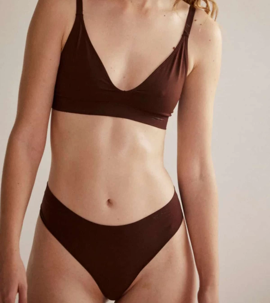SAISEI Ultra-Fine Mid-Rise Thong 1352 in Umber | Atelier Talia Sol Comfortable Underwear
