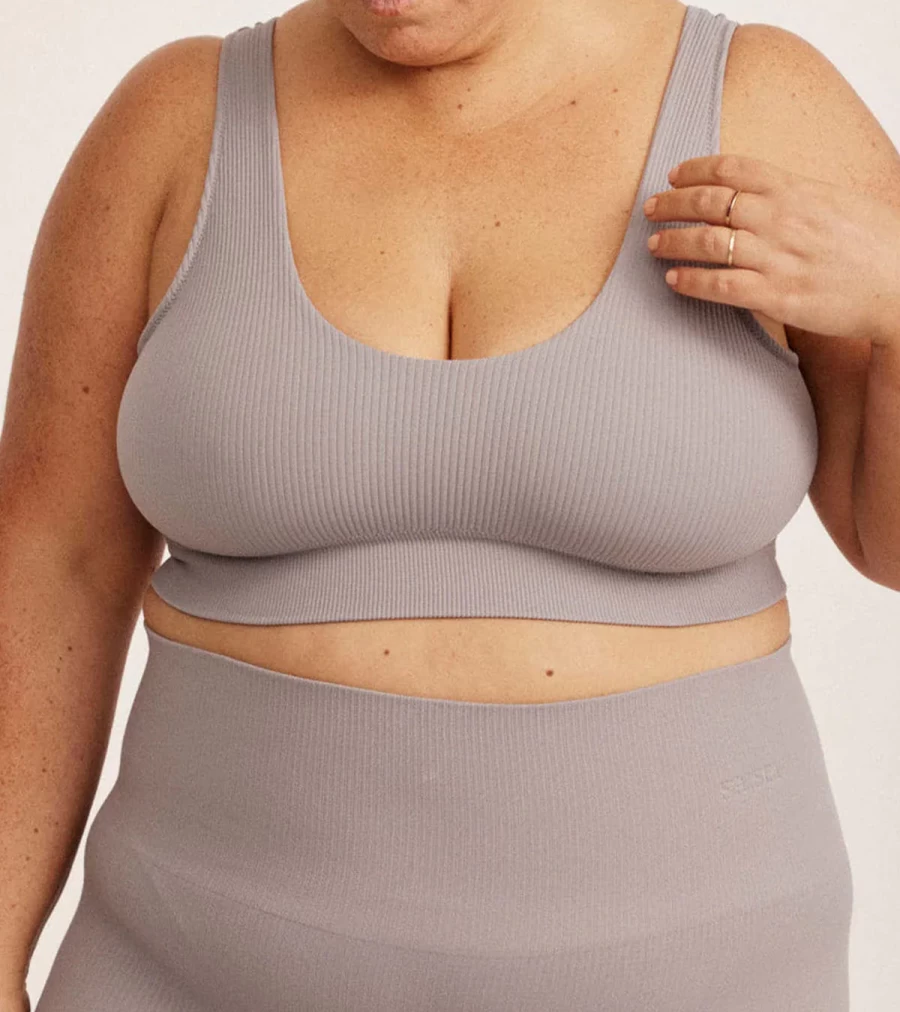 SAISEI Ribbed Open Bralette - Storm Color - Atelier Talia Sol Lingerie