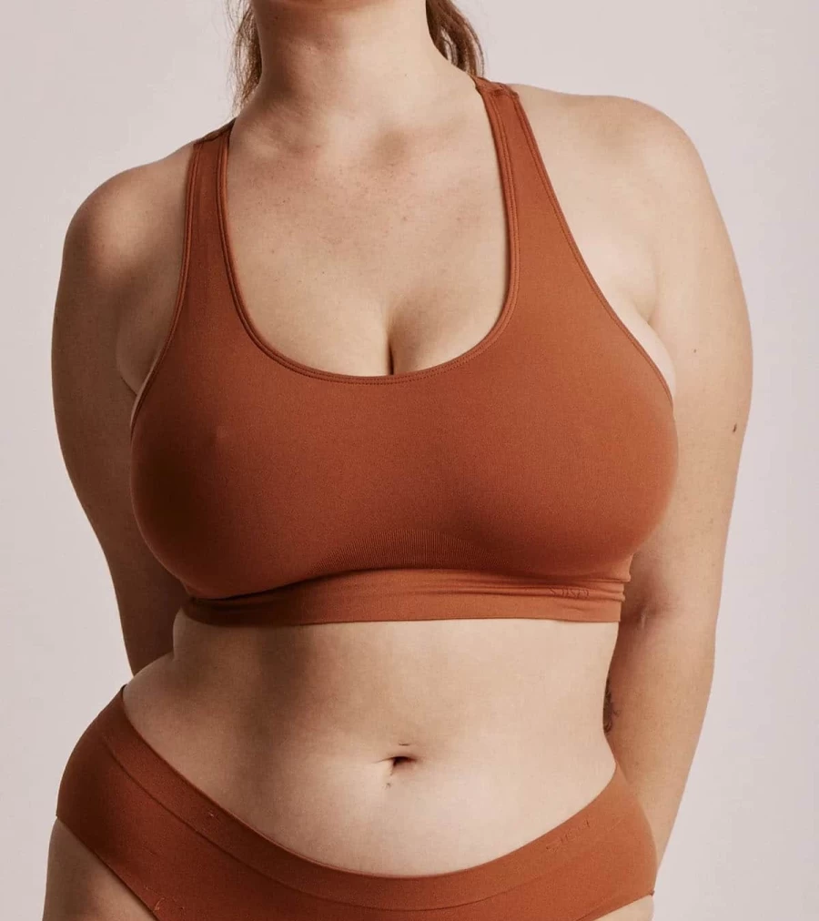 SAISEI Ultra-Fine Racerback Bralette - Cinnamon Comfort Bralette by Atelier Talia Sol