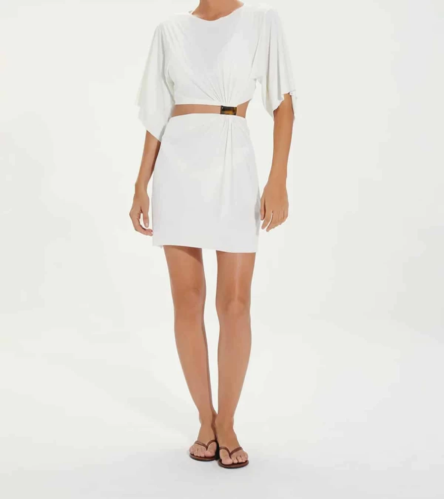 VIX SWIMWEAR Zaila Crochet Short Cover Up - Off White Beachwear - Atelier Talia Sol Boho Chic
