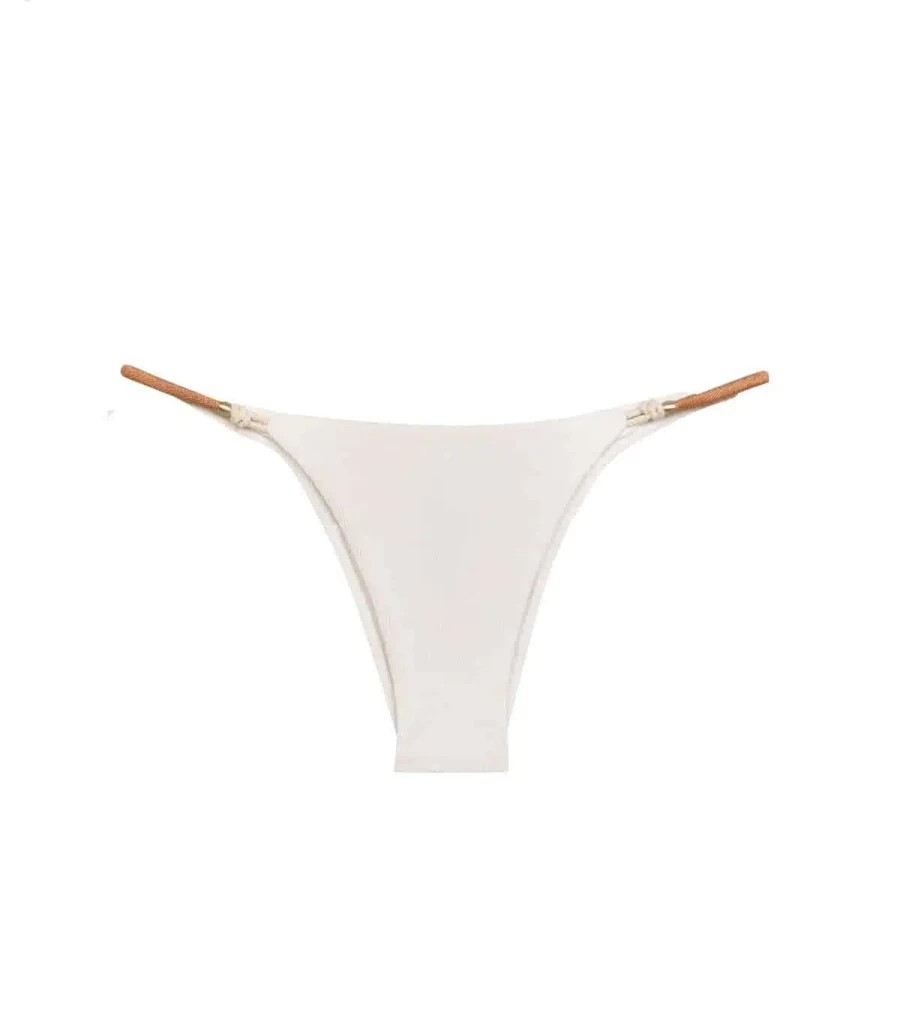VIX SWIMWEAR Firenze Elis Detailed White Bottom - Women's High-Waisted Bikini Pant