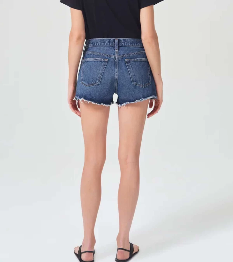 AGOLDE Parker Vintage High-Waisted Distressed Denim Shorts - Classic Cut-Off Style