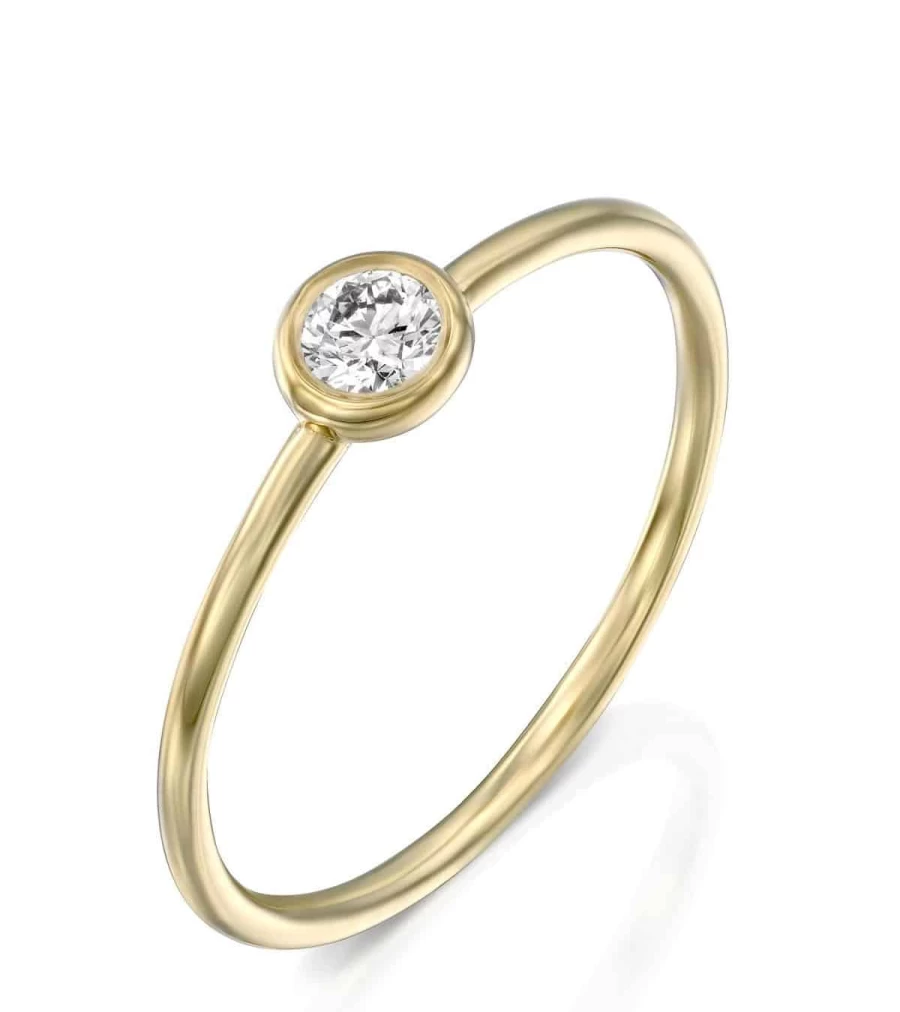 ATELIER EXCLUSIVE Mini Ring No.2 - 14K Yellow Gold Dainty Stackable Ring - ATELIER Talia Sol Fine Jewelry