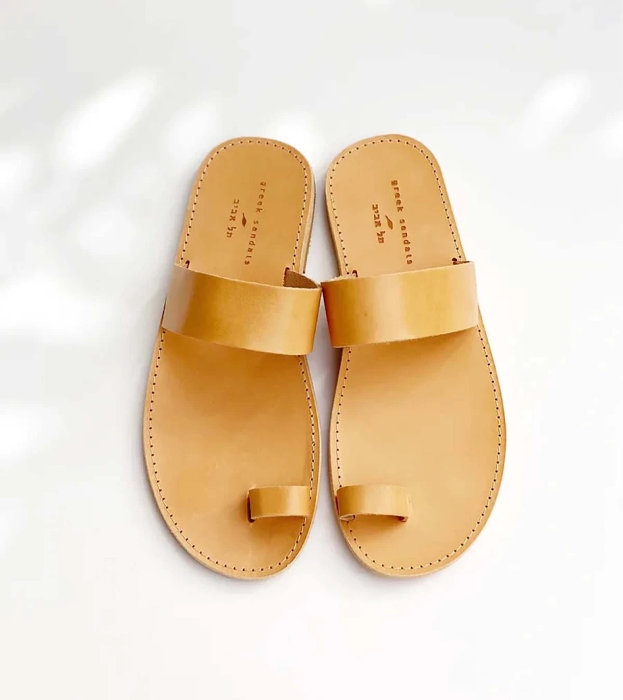 GREEK SANDALS Noah Natural Leather Sandals - Handmade Greek Style Comfortable Footwear for Men and Women