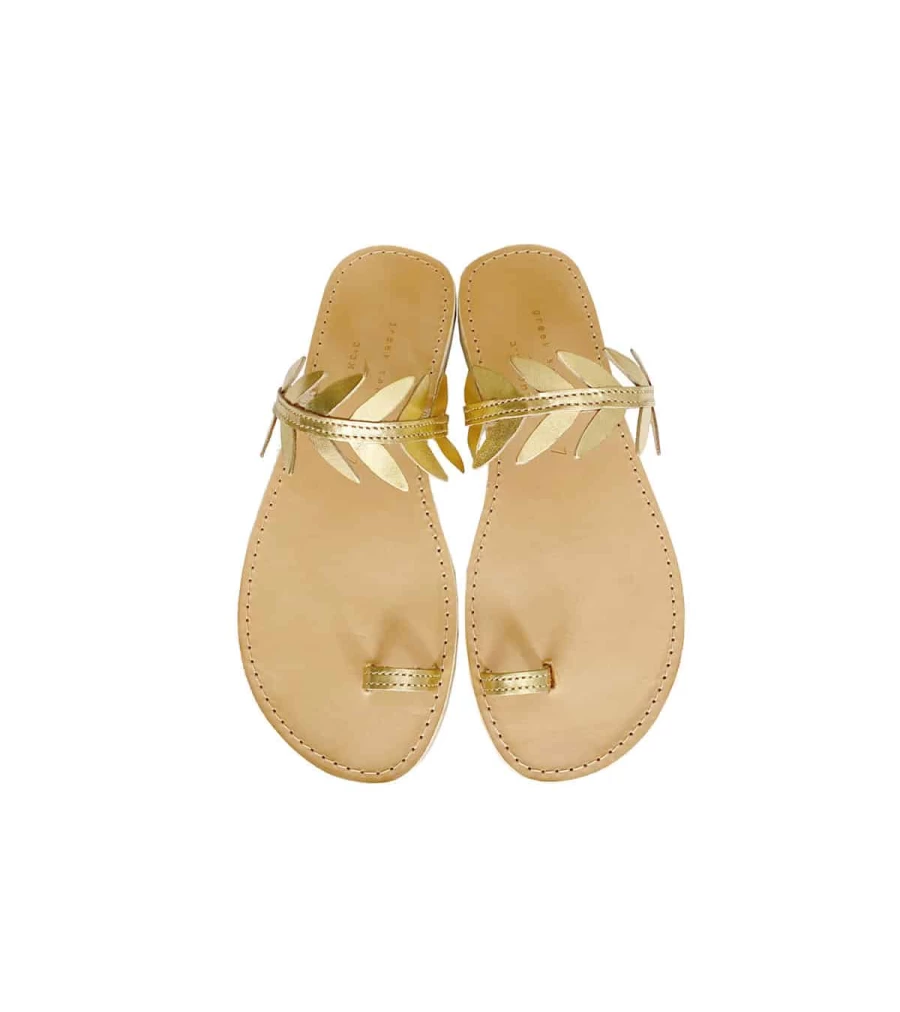 GREEK SANDALS Aya Women's Gold Leather Gladiator Sandals - Handmade Greek Goddess Sandals