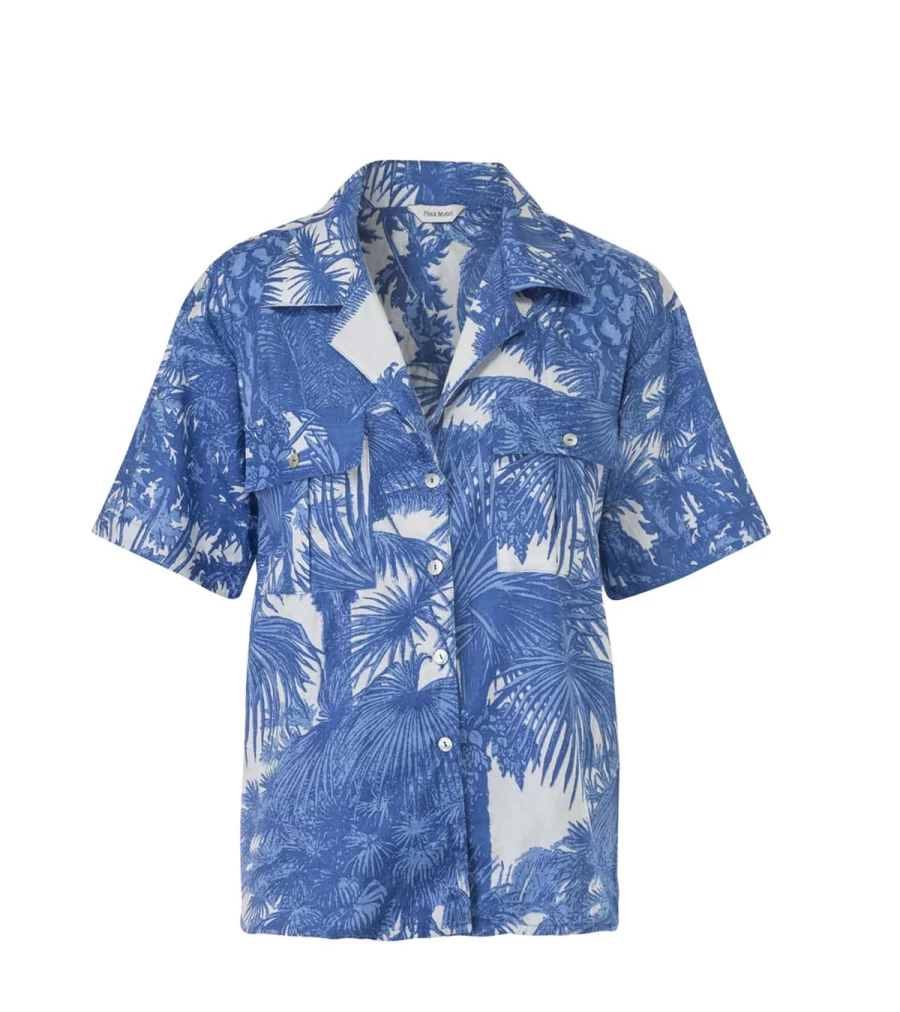 PINK MOTEL Resort Shirt - Sofi Collection by Atelier Talia Sol - Women's Boutique Vacation Top