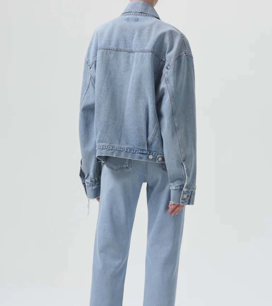 AGOLDE Martika Jacket - Distressed Denim Jacket with Frayed Details