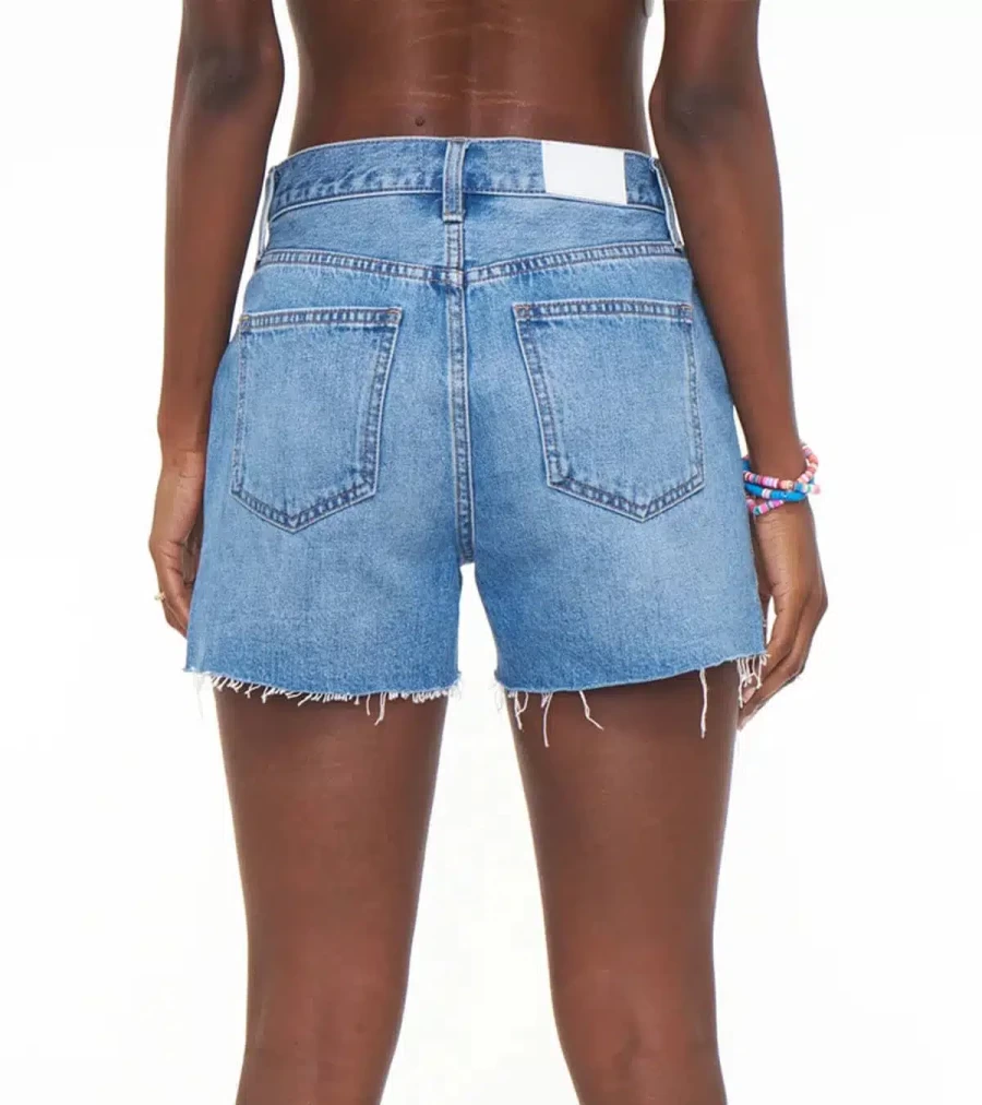 PISTOLA Connor Relaxed Fit High Rise Vintage Denim Shorts - Solstice Vintage Distressed Washed Blue Jeans