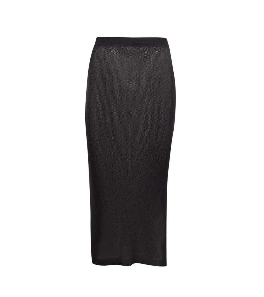 VIX SWIMWEAR Emma Black Midi Skirt by Atelier Talia Sol - Women's Fashion Skirt