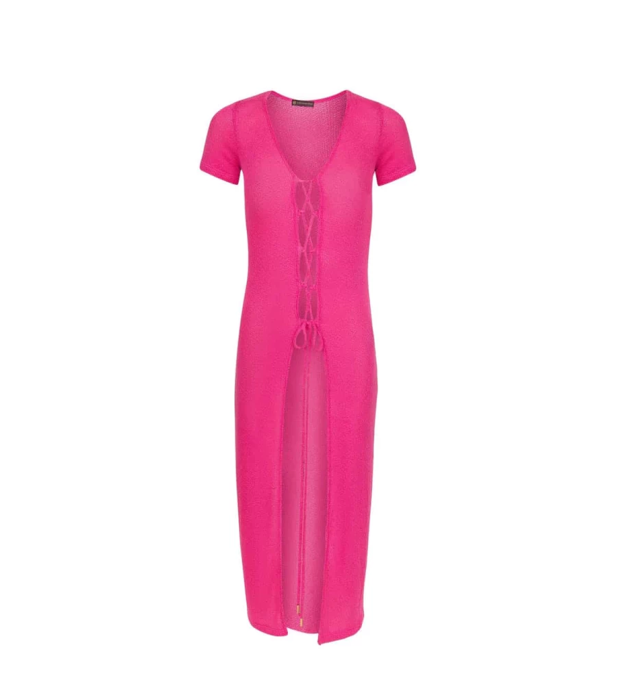VIX SWIMWEAR Hannah Nidi Dress in Pink by Atelier Talia Sol - Women's Boho Chic Beach Cover Up