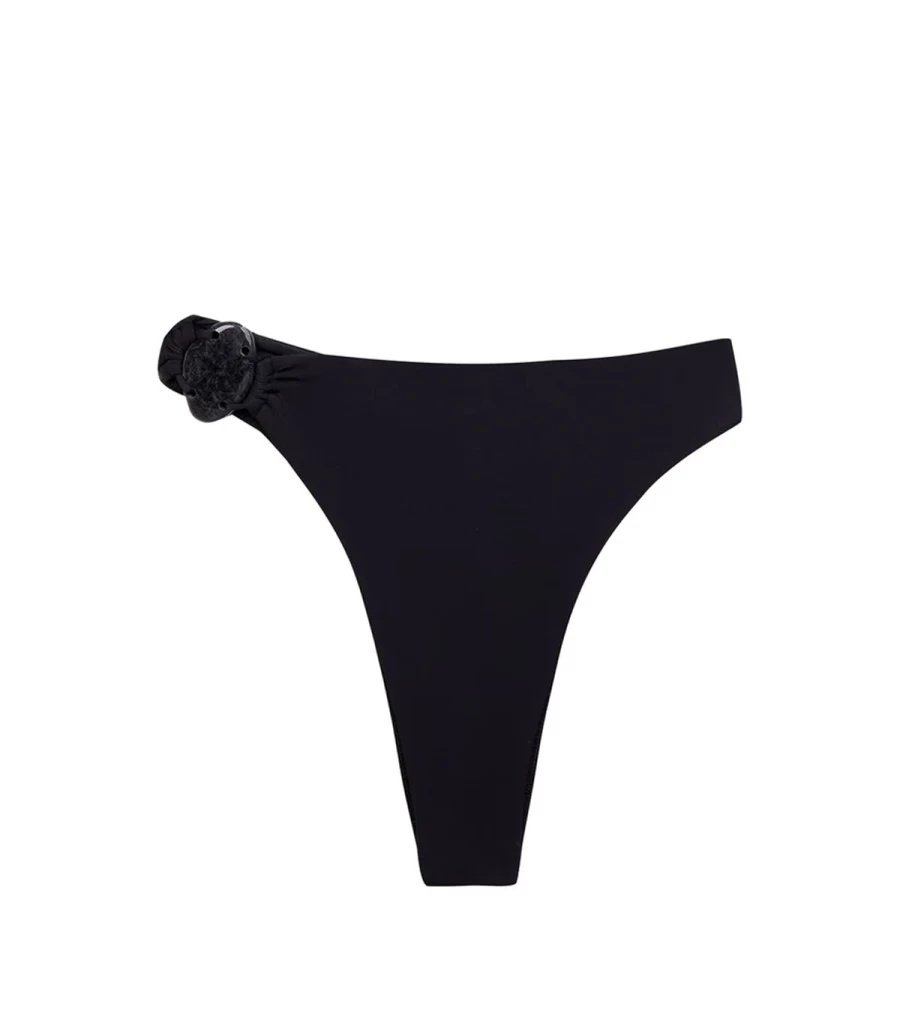 VIX SWIMWEAR Kim Hot Pant Bottom - Black Women's High-Waisted Bikini Bottoms