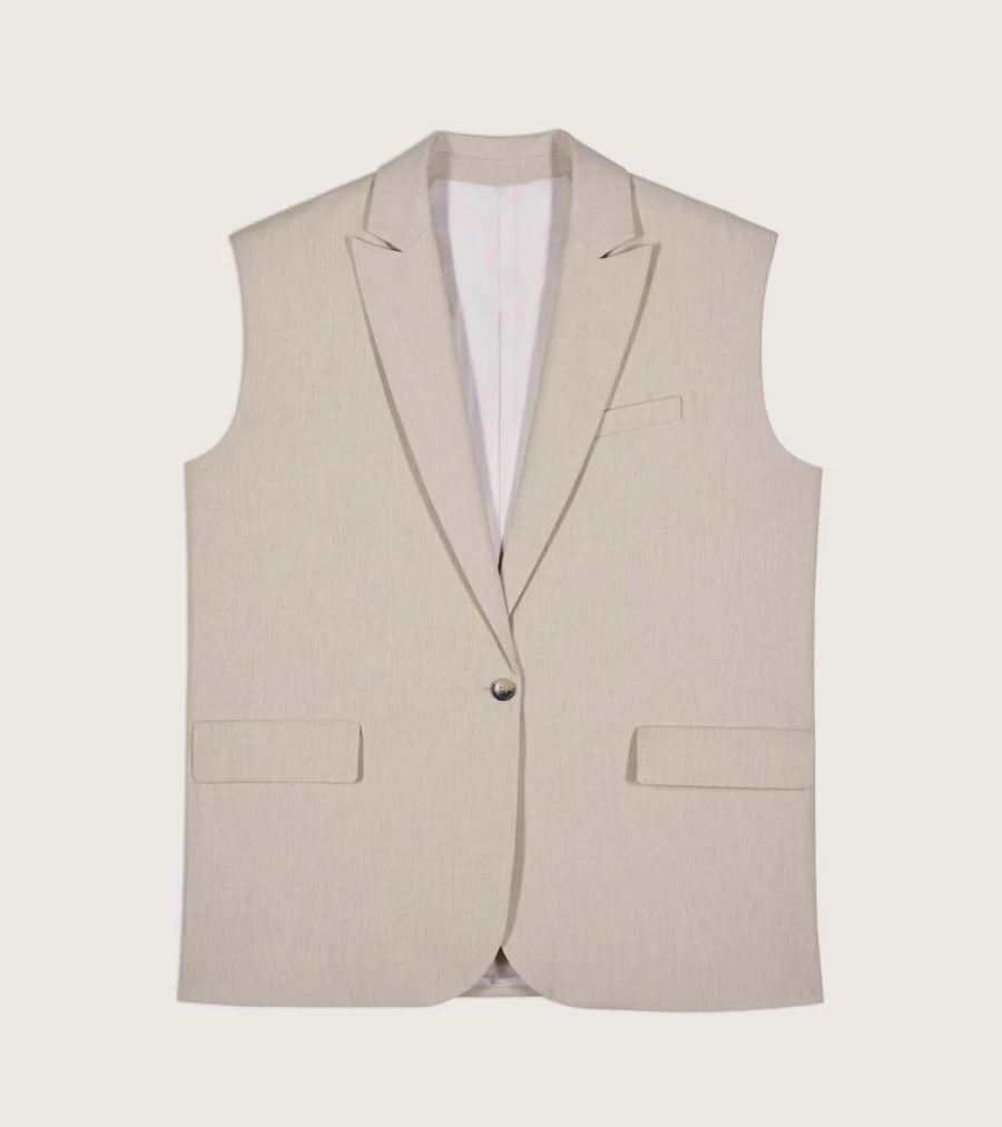 BA&SH Joan Beige Suit Jacket for Women - Elegant Blazer Coat