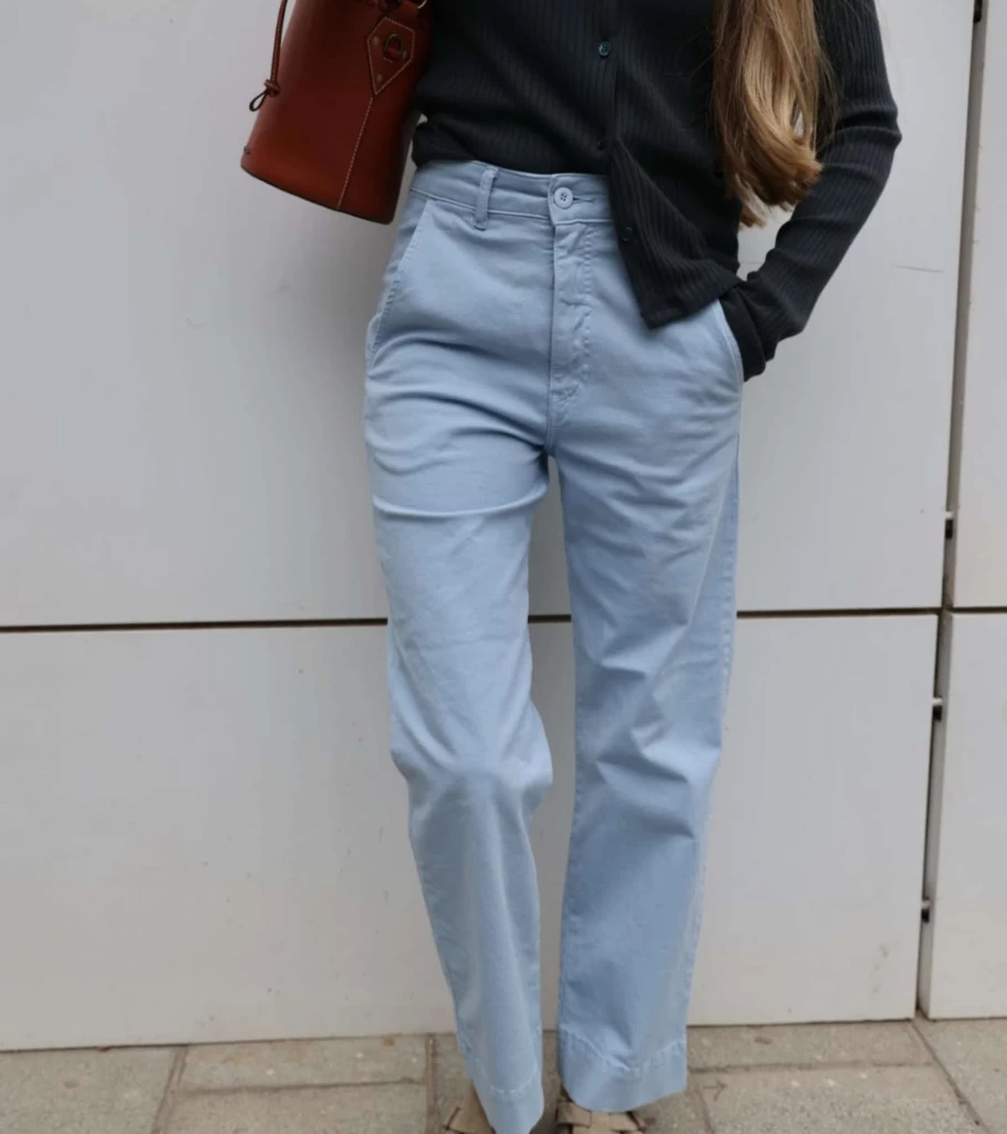 ACQUAVERDE Faded Blue Cotton Pants for Men | Atelier Talia Sol Styling