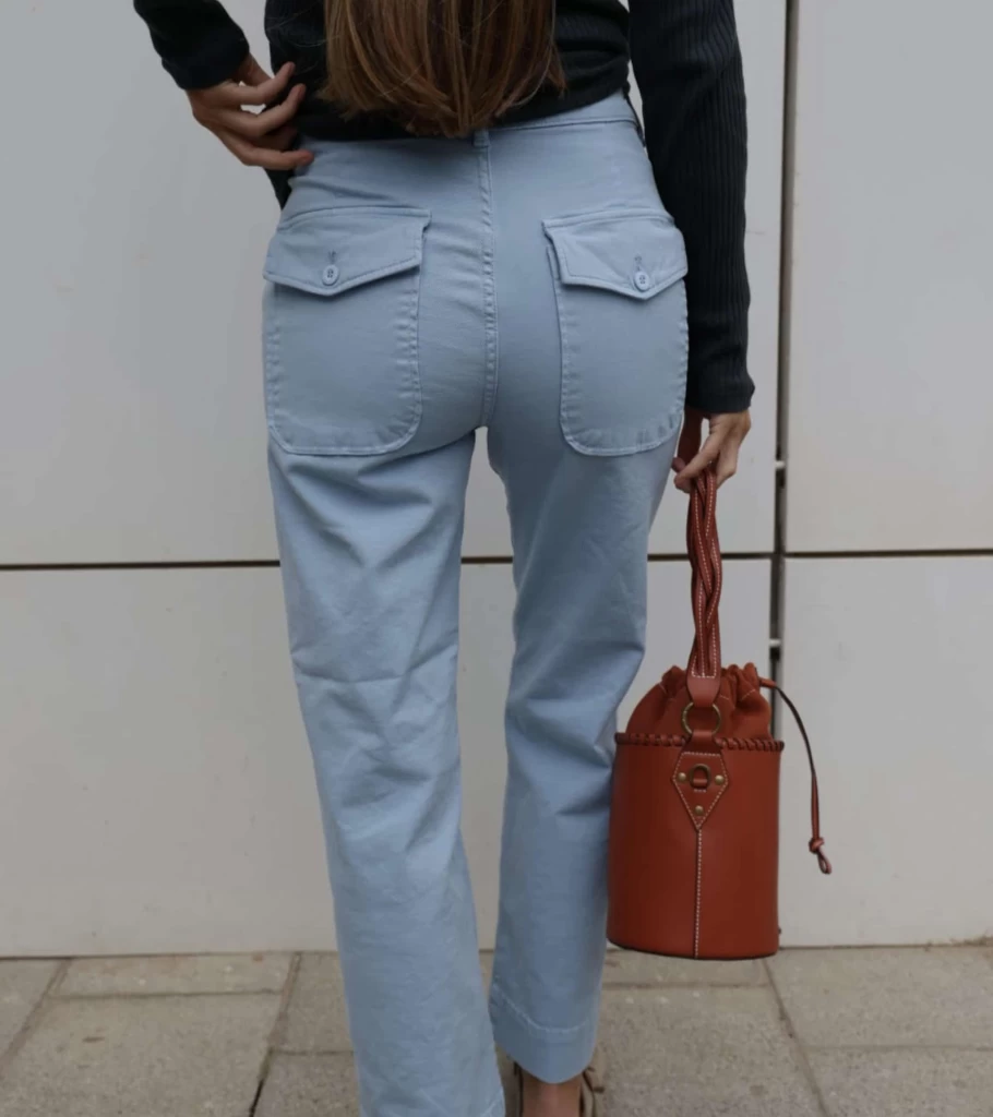 ACQUAVERDE Faded Blue Cotton Pants for Men | Atelier Talia Sol Styling