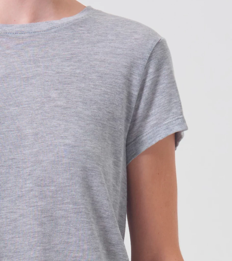AGOLDE Adine Shrunken Tee Grey Cotton Oversized T-Shirt Women's Casual Top