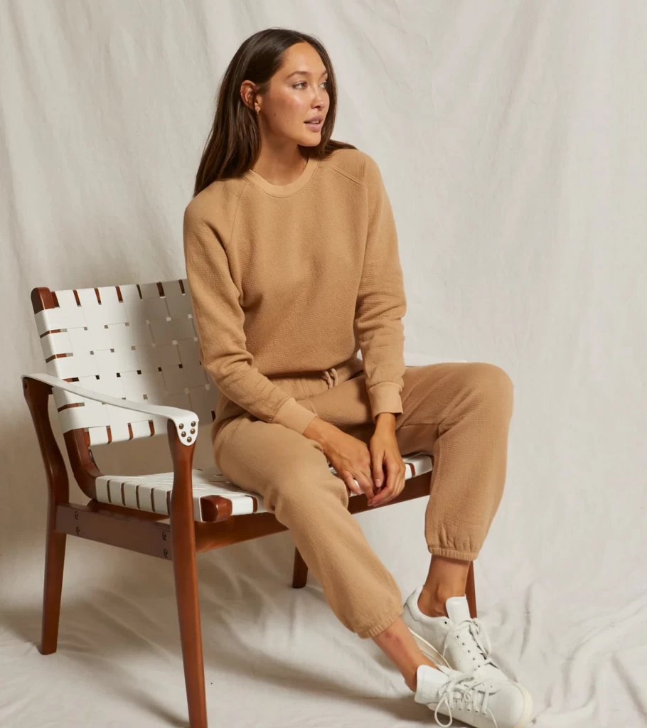 PERFECT WHITE TEE Thermal Crewneck Sweatshirt for Men & Women - Dune Color - Atelier Talia Sol Collection