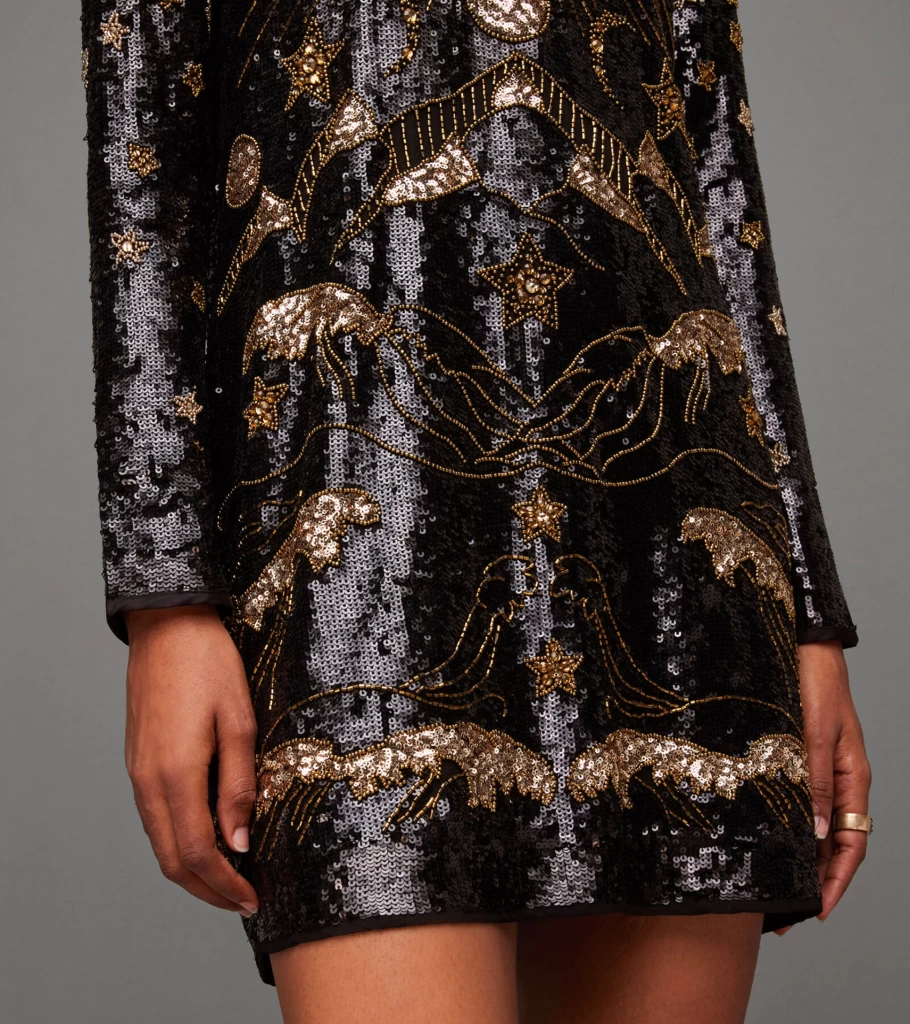 ALL SAINTS Noushka Mini Dress in Black - Women's Stylish Short Dress