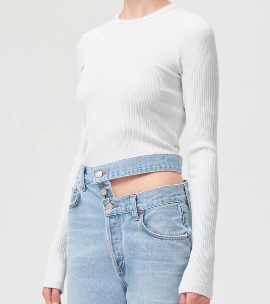 AGOLDE Alma Long Sleeve Top in Powder Pink by Atelier Talia Sol