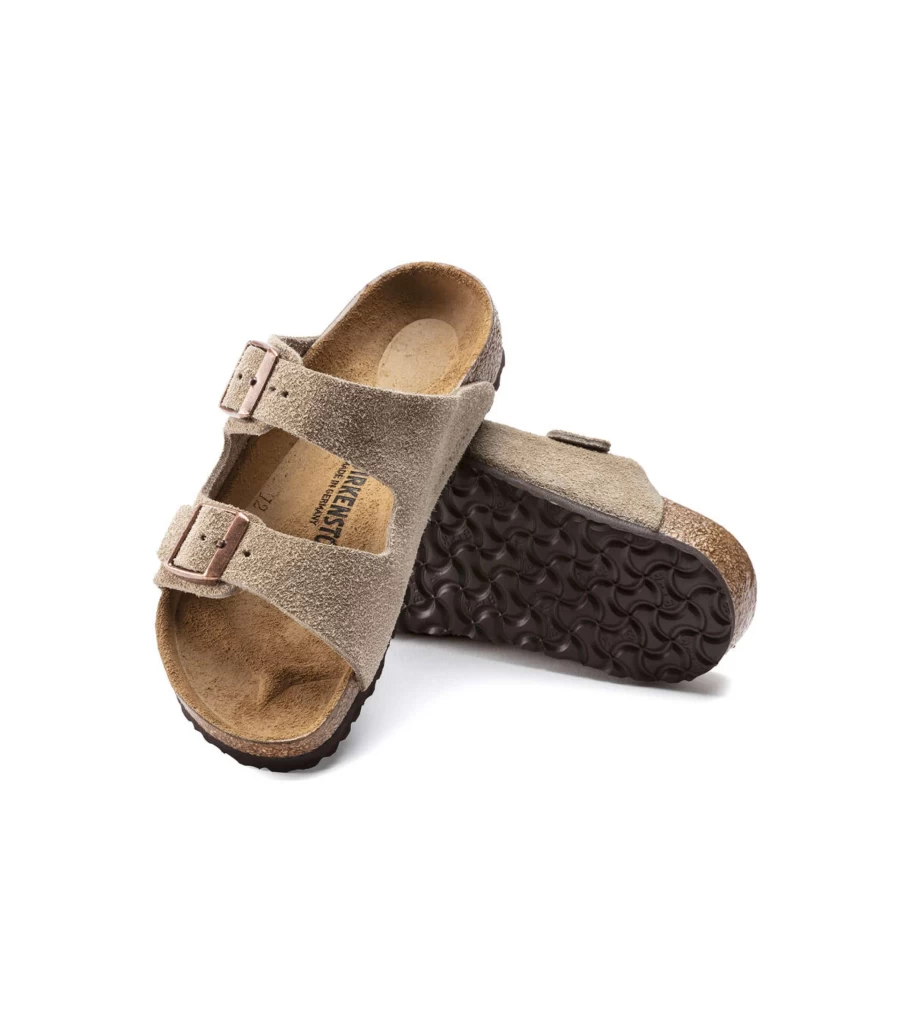 BIRKENSTOCK Arizona Kids Sandals with Soft Footbed in Taupe - Atelier Talia Sol Collection
