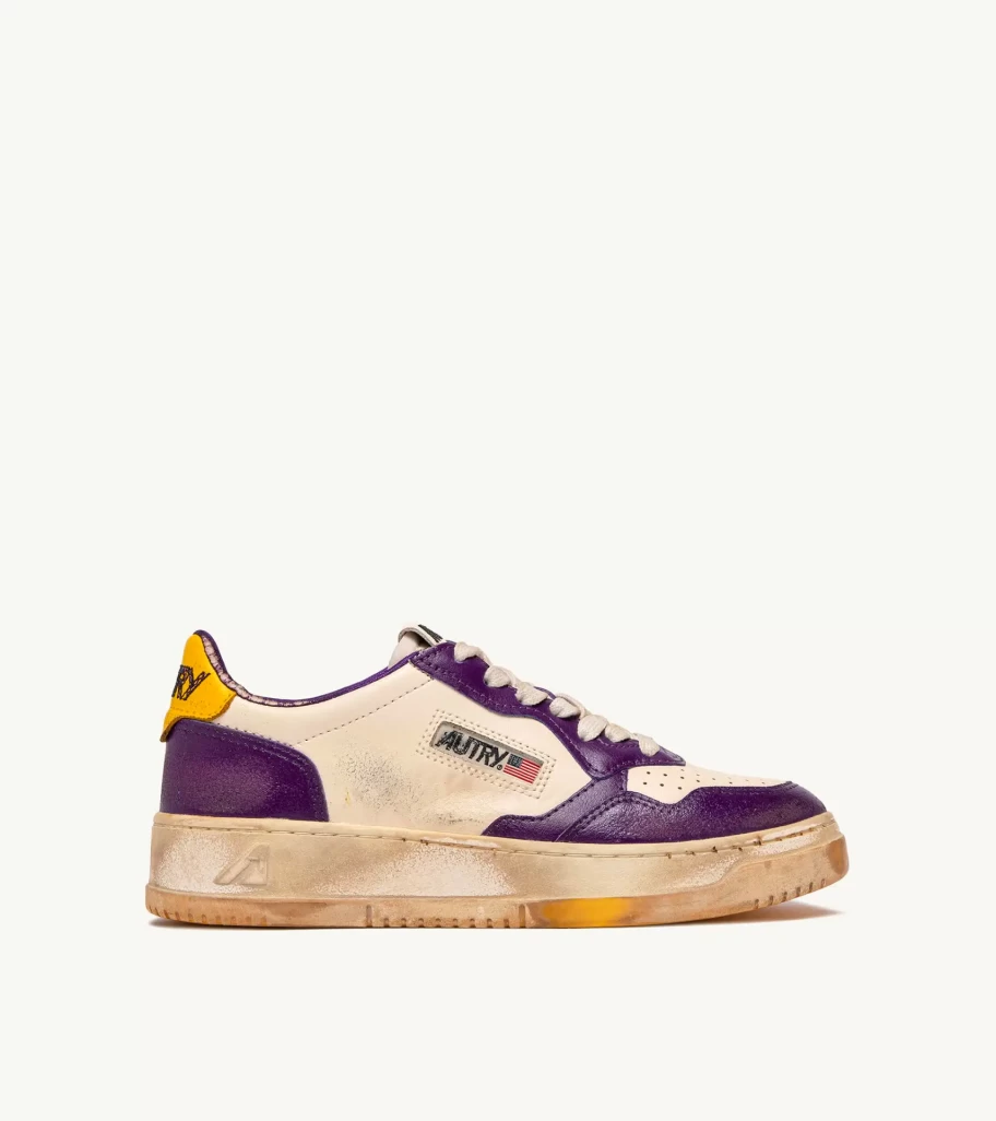 AUTRY Medalist Low Super Vintage Sneakers in Freesia and Acai Leather by Atelier Talia Sol