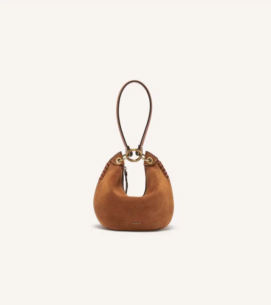 BA&SH Brown Swing Bag - Stylish Leather Handbag for Women - Fashionable Tote & Crossbody Purse