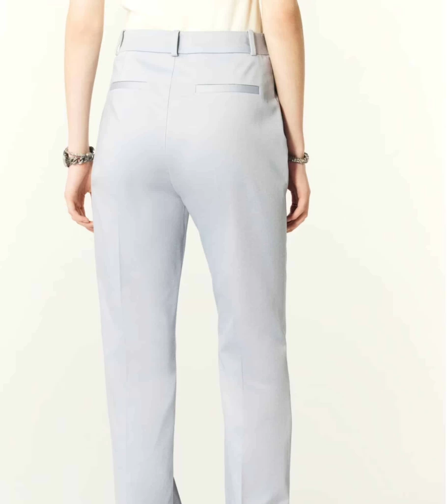 BA&SH John Flared Trousers for Women - High Waist Wide Leg Pants in Blue Denim